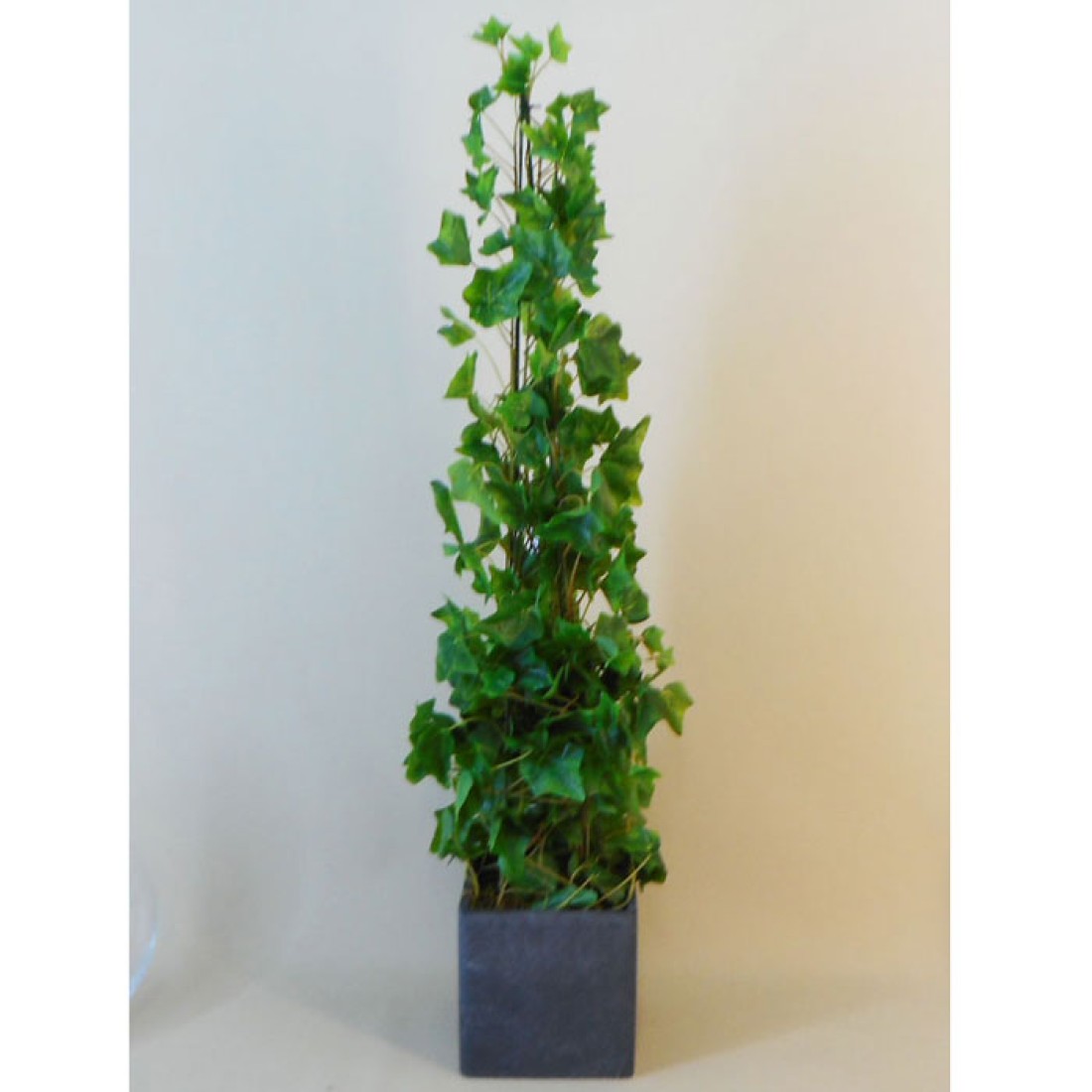 Potted Artificial Ivy Plant Obelisk in Slate Pot Artificial Greenery